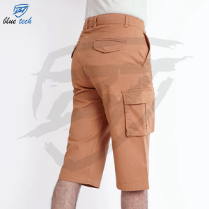 Shorts cargo pour hommes, taille élastique, séchage rapide, léger, multi-poches, grande taille, respirant, décontracté, été, extérieur, toile vintage - Product Image 2