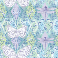 Papier peint mural floral fabriqué en Allemagne, animaux verts, violets, bleus, en vinyle non tissé pour chambre à coucher, salle à manger