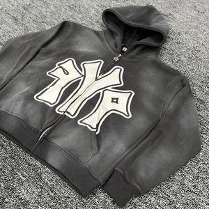 Survêtement zippé surdimensionné Speedy Industry 100% Coton Respirant Délavé à l'acide Faible MOQ Impression personnalisée Service OEM Hiver - Product Image 2