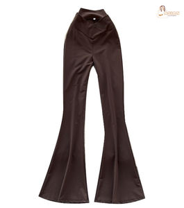 กางเกงขาบานเอวสูงสำหรับผู้หญิงกางเกงขายาวพิมพ์ลายลำลองฤดูใบไม้ผลิ - Product Image 2