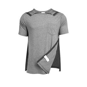 Batas de paciente 100% algodón jersey con abertura completa, fáciles de poner y quitar, para pacientes postrados en cama, postoperatorios, de uso hospitalario no removible. - Product Image 4