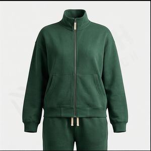 Stylish <b>Womens</b> Pure Cotton Fleece Tracksuits Customizable Logo Label High Quality Ladies Sets Premium Soft <b>Warm</b> Gym Sportswear - Product Image 1