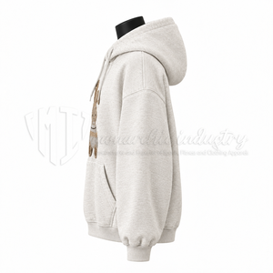Sweat-shirt à capuche en molleton 100% coton pour femmes, brodé, surdimensionné, décontracté, streetwear, écologique - Product Image 5