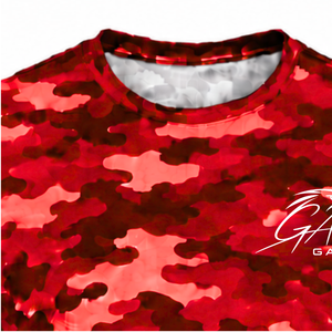 เสื้อยืดสตรีทแวร์สีแดงล้วน ขายส่ง สำหรับผู้ชาย แขนสั้น คอกลม พิมพ์ลาย ระบายอากาศ แห้งเร็ว 180 กรัม ผ้าโพลี/คอตตอน สำหรับออกกำลังกาย - Product Image 5