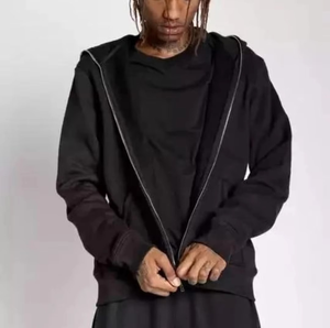 Pulls à capuche à fermeture éclair à double extrémité personnalisés pour hommes Sweats à capuche à fermeture éclair complète de haute qualité Sweat à capuche en coton polaire - Product Image 6