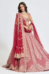 Lehenga Choli confeccionado Estilo Vintage de Bollywood indio para bodas y fiestas de poliéster - Product Image 3