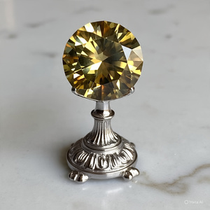 Moissanite de qualité supérieure, super fine, de qualité VVS1, standard, créée en laboratoire, 2 carats, taille brillant, jaune intelligent, 9,25 Moh's, pierre précieuse en vrac - Product Image 3