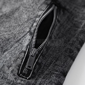 Venta al por mayor de alta calidad Casual Trajes de los hombres de mezclilla de los hombres Slim Fit Denim Set Plus Size Black Denim Jacket para los hombres - Product Image 2