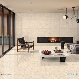 Carreaux de sol en porcelaine polie aspect marbre 600x600, carrelage en porcelaine émaillée poli pour salon - Product Image 4