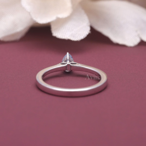Bague de fiançailles solitaire en or blanc/rose et or jaune 9 carats avec diamant de laboratoire certifié IGI, taille poire bleue, pour femme - Product Image 4