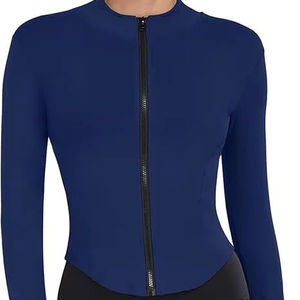 แจ็กเก็ตมีฮู้ดสั้นเข้ารูปแบบปรับแต่งได้สำหรับผู้หญิงแจ็กเก็ตกันหนาวหนามีซิปคอเต่า - Product Image 1