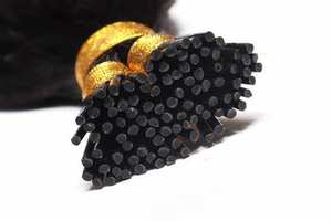 Extensions de cheveux naturels vierges Remy indiens, lisses crépus, à kératine, pointe en I, double trame, toutes couleurs, vente en gros - Product Image 2