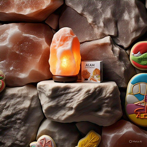 HACCP autorisé matière organique cordon électrique ampoule paquet naturel sel de l'Himalaya lampe Feng Shui croix fleur artisanat naturel - Product Image 5