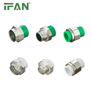 IFAN nhà máy Nữ hoặc nam <span class=keywords><strong>Threaded</strong></span> <span class=keywords><strong>Union</strong></span> phụ kiện đường ống 20-63 Mét nhựa ppr đôi Công Đoàn với Brass chèn PPR phụ kiện đường ống - Product Image 4
