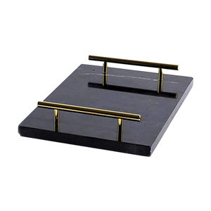Purple Baswara <b>Marble</b> Table Serving <b>Tray</b> Wholesale New Design Handmade Eco-Friendly American Style Wedding Occasion Metal Handle - Product Image 3
