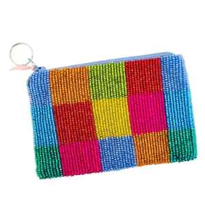 Handmade Beaded Butterfly Coin Purse Colorful Seed Bead Embroidered Zipper Pouch Small Boho Wallet Bag - Product Image 1