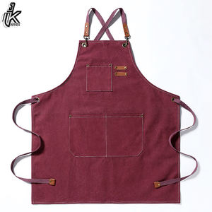 Delantales de cocina impermeables con logo personalizado, poliéster, 100% algodón orgánico, lienzo, para chef - Product Image 5