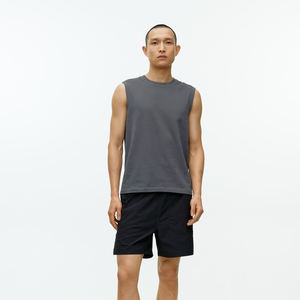 Camiseta sin mangas de malla transpirable para hombre, ropa deportiva personalizada para gimnasio, Fitness, cuello redondo, entrenamiento muscular, Tops OEM - Product Image 3