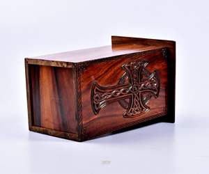 Urna de Cruz Celta hecha a mano de palisandro para cenizas humanas/adulto/Memorial cristiano/urna religiosa - Product Image 2