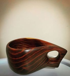 Taza de madera Natural 100% para cerveza y Artículos de bar y mesa con asa Taza de cerveza Taza de café para beber hecha a mano - Product Image 1