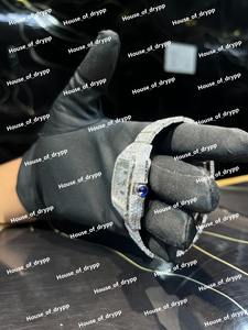 Reloj de pulsera de acero inoxidable con diamantes incrustados, esfera romana, automático, estilo hip hop para hombre. - Product Image 5