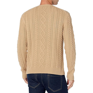 Pull à col rond pour hommes Pull en tricot à manches longues texturé gaufré Respirant Décontracté Design côtelé Pull grande taille - Product Image 3