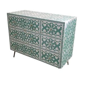 Elegante mesa de consola con incrustaciones de hueso, perfecta para el hogar o la oficina, elegante consola con incrustaciones de hueso, decoración de su hogar con un costo asequible - Product Image 5