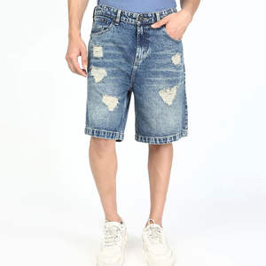 กางเกงขาสั้นผ้ายีนส์ของผู้ชายแห้งเร็วดูน่าดึงดูดเสื้อผ้าลำลองแนวสตรีทโพลีเอสเตอร์สีพื้นสำหรับ100% - Product Image 1