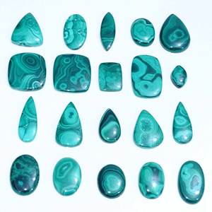 Cabujón de malaquita natural, piedras preciosas de cuarzo sueltas, fabricación de joyas finas, piedras preciosas, lote al por mayor, forma de mezcla - Product Image 2