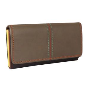 Portefeuille en cuir sécurisé RFID pour femmes avec fermeture à bouton avec fonction de protection de sécurité - Product Image 1