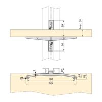 Emuca Kit de Muebles de Oficina de 1m de Largo con 4 Estantes de Madera y 1 Barra Colgante Zero Bracket Fabricado en Aluminio Zamak Plástico Pintado