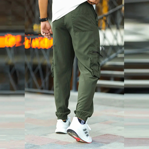 กางเกงคาร์โก้ผ้าแคนวาสสำหรับผู้ชาย, กางเกงเหงื่อระบายอากาศได้ดีสไตล์ไฮสตรีท - Product Image 4