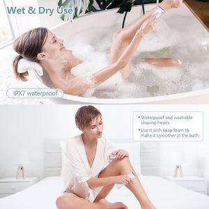Afeitadora Eléctrica para Mujer con Doble Cuchilla, Recortadora de Bikini Húmeda/Seca para Cara, Piernas y Axilas, para Afeitar en Húmedo o Seco - Product Image 4