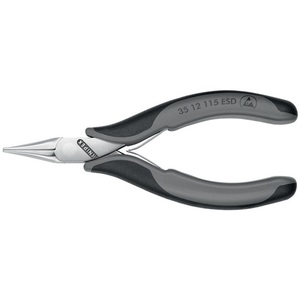 For KNIPEX Electronics Gripping Pliers 115 mm ESD Overall Length Mirror-Polished Flat Jaws with 1 Multi-Component Grip - Product Image 4