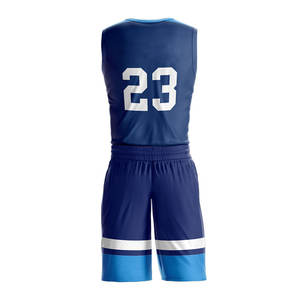 เครื่องแบบบาสเก็ตบอลโลโก้เย็บปักถักร้อย OEM พร้อมผ้าโพลีเอสเตอร์ 100% ทําชุดกีฬาขายส่งชุดบาสเก็ตบอลคุณภาพสูง - Product Image 3
