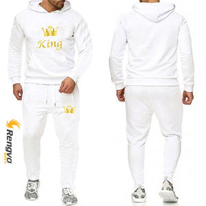 ชุดกีฬาผู้ชายแฟชั่นฤดูใบไม้ร่วง ไซส์ใหญ่ ระบายอากาศ แห้งเร็ว น้ำหนักเบา เสื้อฮู้ดและกางเกงขายาว ชุด 2 ชิ้น ผ้าฝ้าย/โพลีเอสเตอร์ - Product Image 6