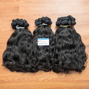 Extensions de cheveux humains crus vietnamiens ondulés naturels de haute qualité Double trame Machine trame de grande commande - Product Image 2