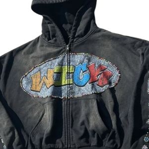 Sudadera con capucha y cremallera de algodón 100% de talla grande para hombre, peso pesado de alta calidad para invierno, Impresión de logotipo personalizado - Product Image 2