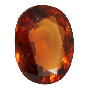 Piedra Preciosa Clara Certificada Energizada, Hessonita Natural de 7.25-7.5 Ratti, Corte Ovalado, Color Marrón/Naranja, Calibrada Ópticamente - Product Image 1