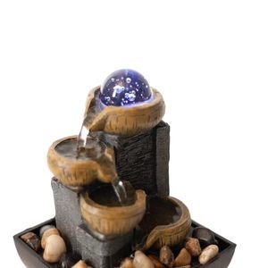Fontaine de table Mini cascade d'intérieur 4 niveaux relaxante <span class=keywords><strong>avec</strong></span> lumières colorées et boules à bulles - Product Image 4