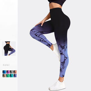 Nouveau pantalon de Sport à contraste dégradé Push up à haute élasticité Leggings de hanche de pêche pour femmes Leggings de Yoga Tie Dye de fitness pour femmes - Product Image 4