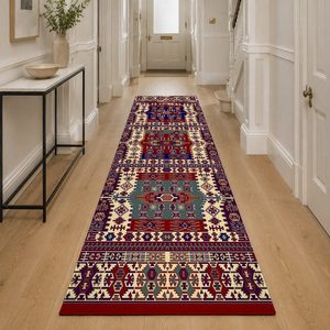 <b>RUGS</b> DEPOT LXDP-0252 Wholesale Red <b>Burgundy</b> Modern Vintage Digital Printed Machine Washable Chenille Area <b>Rug</b> Non Slip - Product Image 5