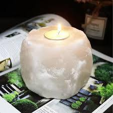 Portavelas de luz de té de sal de cristal Natural del Himalaya blanco paquistaní 1 Kg vela de forma Natural - Product Image 3