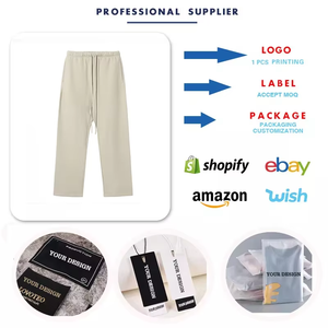 Pantalons de survêtement unisexes de haute qualité OEM 2025, couleur unie, 420 GSM, lourds, à jambes larges, tendance, pour hommes - Product Image 4