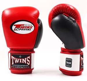 OEM Design Leather Boxing Gloves-Lightweight Breathable <b>Hand</b> <b>Grips</b> Hook Loop Closure for Sanda Training Outdoor Use Red White - Product Image 2