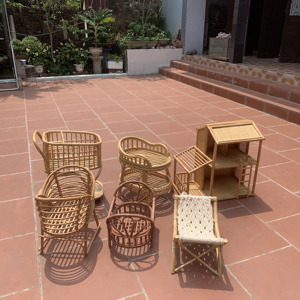 Vietnam artisanat 100% haute qualité pour rotin poupée pépinière maison et accessoires berceau/table/poussette etc rotin matériel - Product Image 2