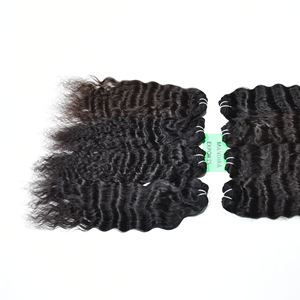 Extensiones de cabello humano indio ondulado rizado natural alineado con cutícula Virgen sin procesar 100% - Product Image 5