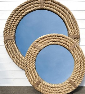 Nautical Coastal Round Rope <b>Mirror</b> - Home Decor Large <b>Wall</b> <b>Mirror</b> - Product Image 1
