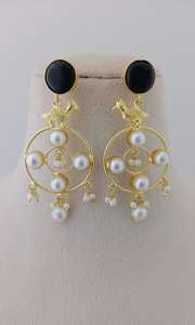 Ensemble de boucles d'oreilles pendantes en laiton faites à la main à motif moderne, produit en vrac en laiton lourd élégant avec design personnalisable - Product Image 4