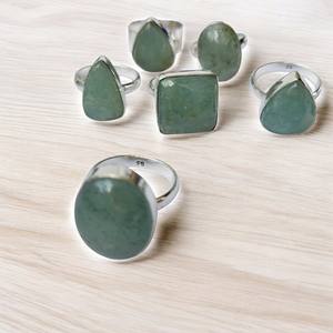 Bague en argent allemand véritable unisexe, faite à la main, avec pierre précieuse aigue-marine de qualité supérieure, sertie en clos, formes variées, tendance actuelle, vente en gros - Product Image 6